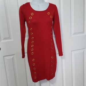Derek heart womens red sweater dress  Large new